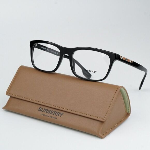 NEW Burberry BE2334 Elm 3001 Black Rectangle Unisex Eyeglasses